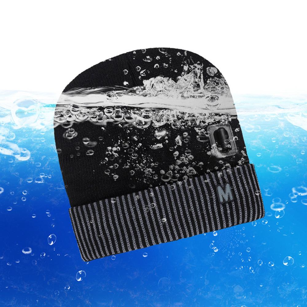 Berretto da cranio invernale con cappello riscaldato USB intelligente per uomo e donna ricaricabile lavabile con 3 flangiature lavorate a maglia