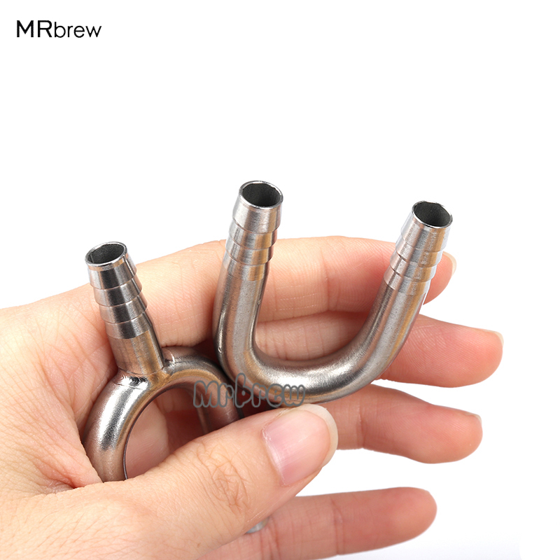 2 stuks roestvrijstalen u-vormige slangpilaar, slangsplitser, type u-vormige fitting voor bierslang