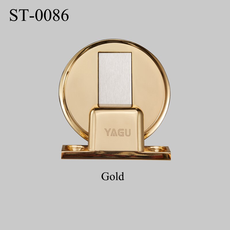 Gold Magnetic Door Stopper Black Magnet Door Stops Nickel Holder Hidden Catch Floor Bronze Doorstop for Toilet: gold