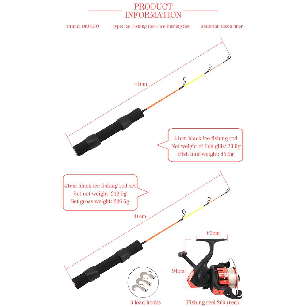 Spinnen Gießen Eis Angelrute Combo Mini Pole Locken 41/50cm Versenkbare Kohlenstoff Karpfen Stange und Angelrollen multifunktions einstellen