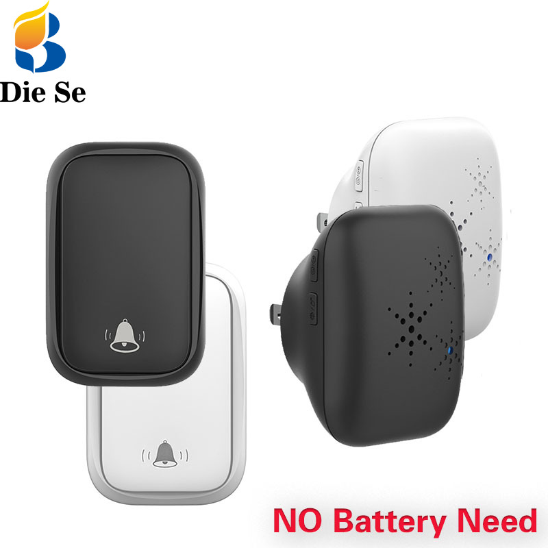 timbre inalámbrico exterior autoalimentado timbre puerta casa 220v transmisor impermeable de 220V, No requiere batería, receptor de la UE,juego de timbre para Control del hogar
