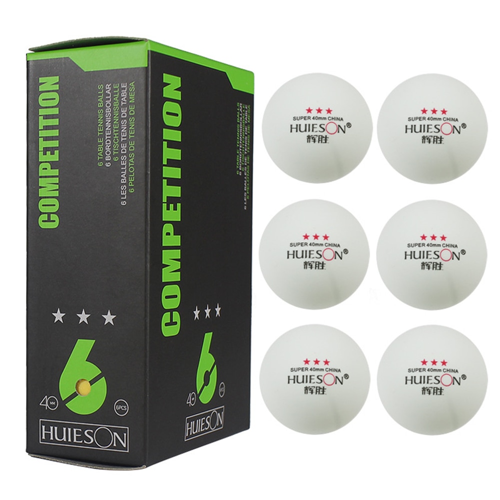 6 unids/bolsa de tenis de mesa , 40mm de diámetro, 2,9g, 3 estrellas, Pelotas de Ping Pong para entrenamiento de competición, precio bajo