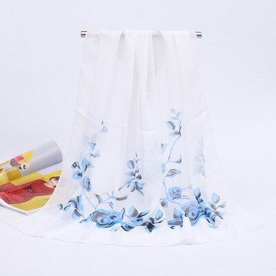 Bufandas de seda de gasa para mujer, chal cuadrado de poliéster con estampado de flores, de verano, a la , novedad: A-005