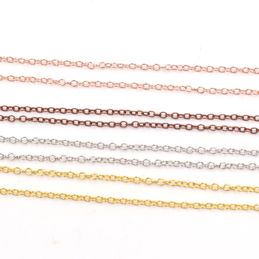 10 pièces/lot Simple Style or/or Rose/argent/Bronze couleur 50 cm longueur collier chaîne femmes bijoux à breloques