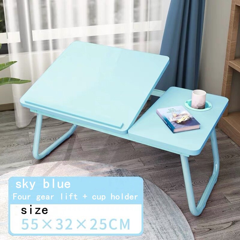 Bureau d'ordinateur Portable pliant à la maison pour lit et canapé ordinateur Portable lit plateau Table bureau Portable pour étude et lecture: sky blue