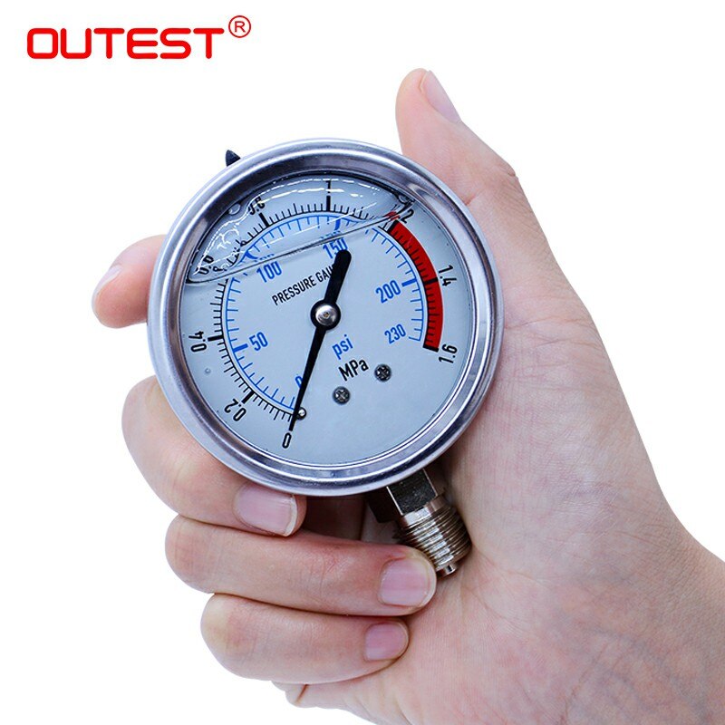 OUTEST 0-60MPa Radial stainless steel manometer pressure gauge Air oil water Hydraulic Pressure gauge Thread G1/4