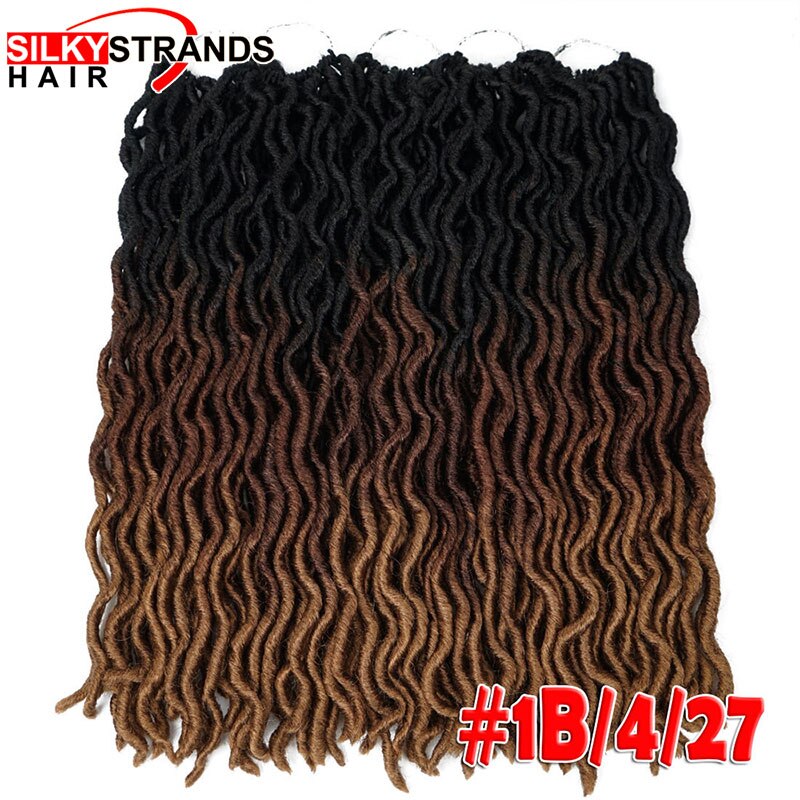 20inch 24 Strands Ombre Faux Locs Curly Crochet Hair Kanekalon Dread Locs Synthetic Senegalese Twist Hair Extensions for Women: M1b/27# / 6Pcs/Lot