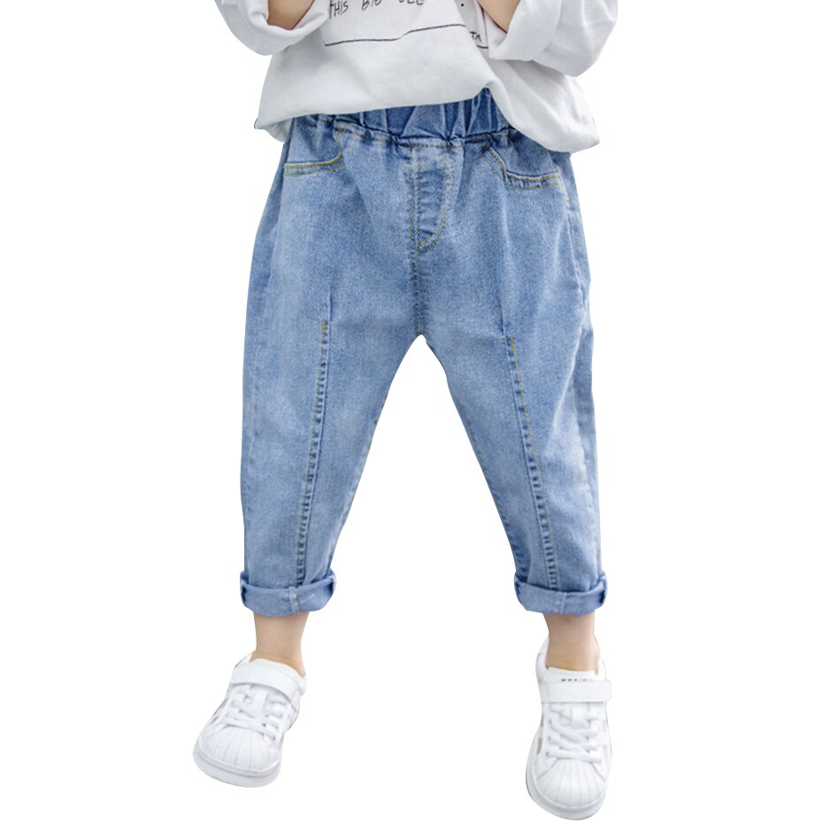 Pantalones vaqueros de Color sólido para niña, vaqueros de estilo informal para niña, ropa de tela vaquera para niño