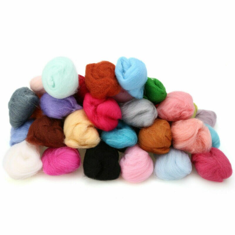 40 Kleuren Merino Wol Fibre Roving Voor Naaldvilten Hand Spinning Diy Fun Pop Handwerken Ruwe Wolvilt Poke 3 g/zak