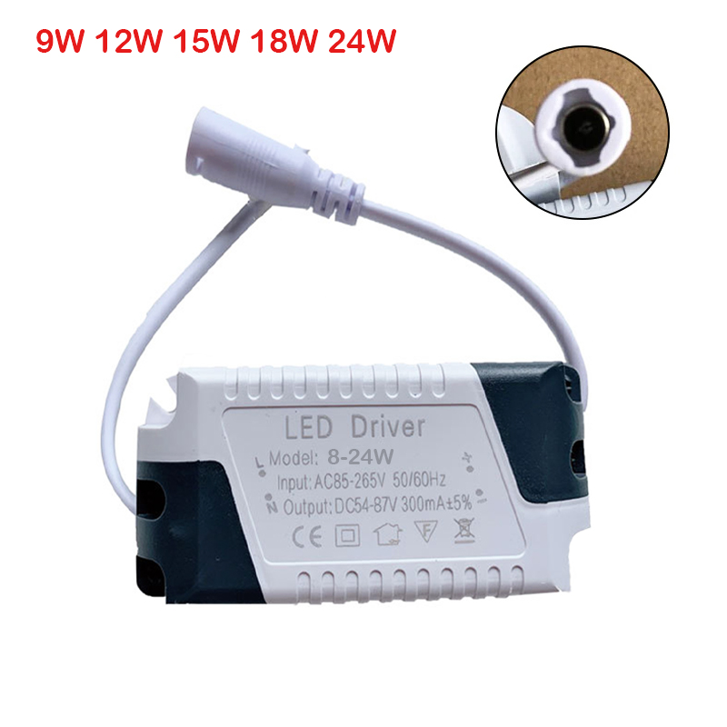 Controlador LED 9W 12W 15W 18W 24W 300mA Unidad de fuente de alimentación LED transformadores de iluminación para tira de lámpara LED iluminación empotrable de techo DC