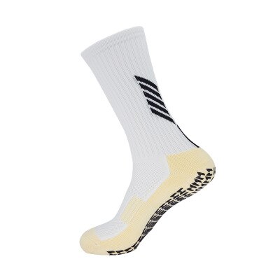 Unisex skridsikker fodbold skridsikre sportsstrømper fodbold atletisk sport afslappet skridsikker voksne medium korte sokker: Hvid