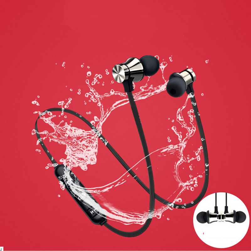 Auriculares Bluetooth 4,2 Con banda para el cuello, auriculares inalámbricos magnéticos estéreo para música, auriculares metálicos con micrófono para todos los teléfonos