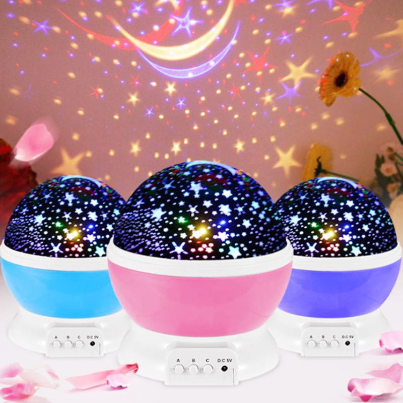 LED Projector moon Lamp starry Rotating Night Light star light Romantic USB Lamp For Children Kids Baby Bedroom Nursery