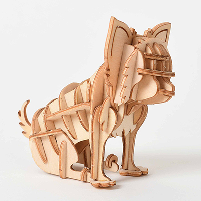 DIY 3D Wooden Puzzle Model Animal Montessori Toys for Children Crafts Dachshund Skeleton Assembly Set for Kids Adults Teens