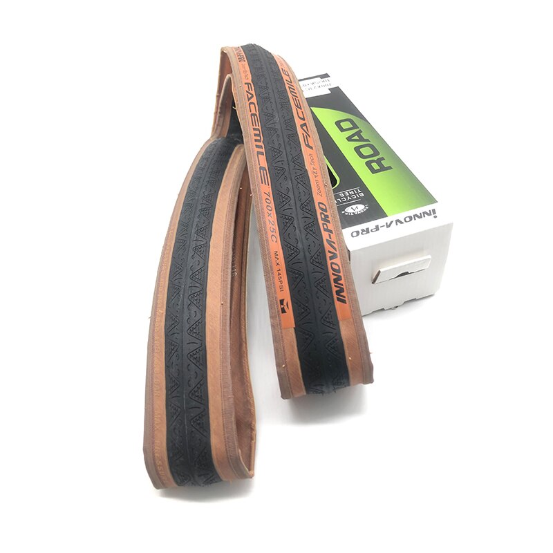 Neumático de INNOVA-PRO para bicicleta de carretera, llanta de borde amarillo 120TPI, 210g, 700 × 23C, 700 × 25C, 700C, 25C