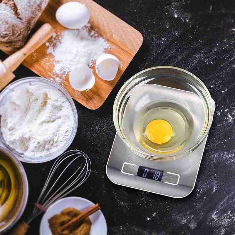 Silver Digital Scales 5kg 1g Weights Scale Stainless Steel Electronic Balance Measure Tools LED Display Kitchen Scale Libra