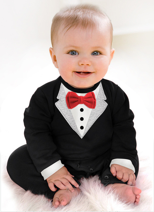 Peuter Kid Baby Baby Boy Kleding Gentleman Pak Lange Mouw Romper Vlinderdas Jumpsuit Een stuk Outfit Baby Kleding 0-3T