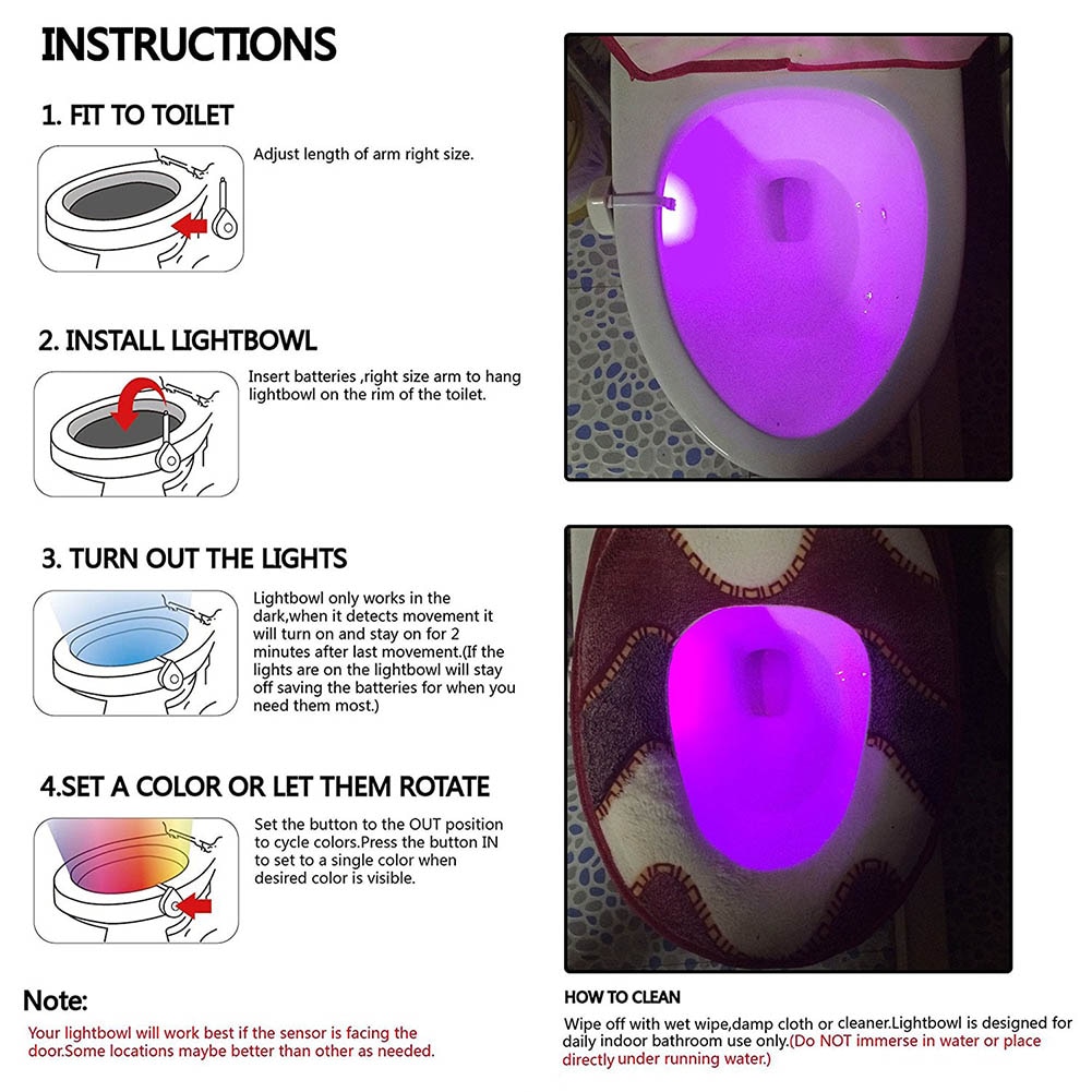 16 farben Wc Nachtlicht Clever PIR Körper Bewegung Sensor LED Wc Sitz Lampe Bewegung Aktiviert Wc badezimmer Schüssel Nacht lampe