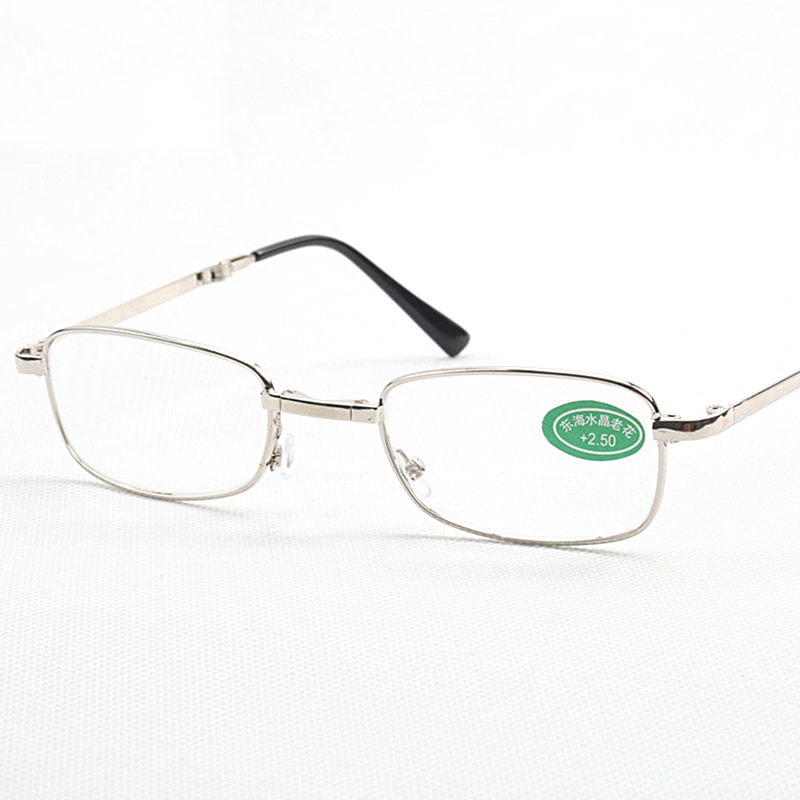 Gafas de lectura plegables para hombre y mujer, lentes de lectura portátiles con estuche, lentes de aumento para presbicia, Lentes de vidrio de