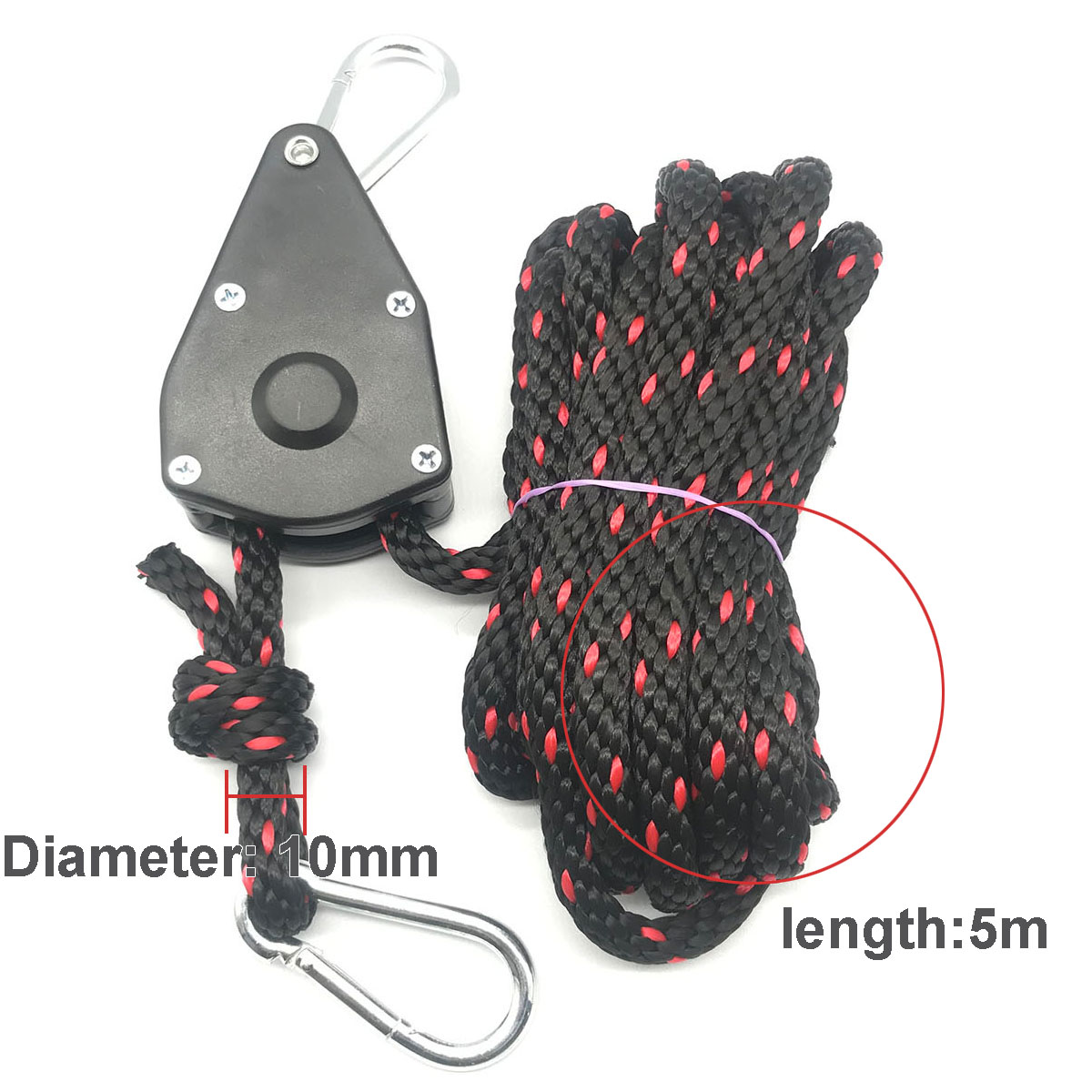 10mm 3/5/10m festetau kraftig tauhenger campingtelt tautrinse skraller kajakk kano båt baug akter: Blå