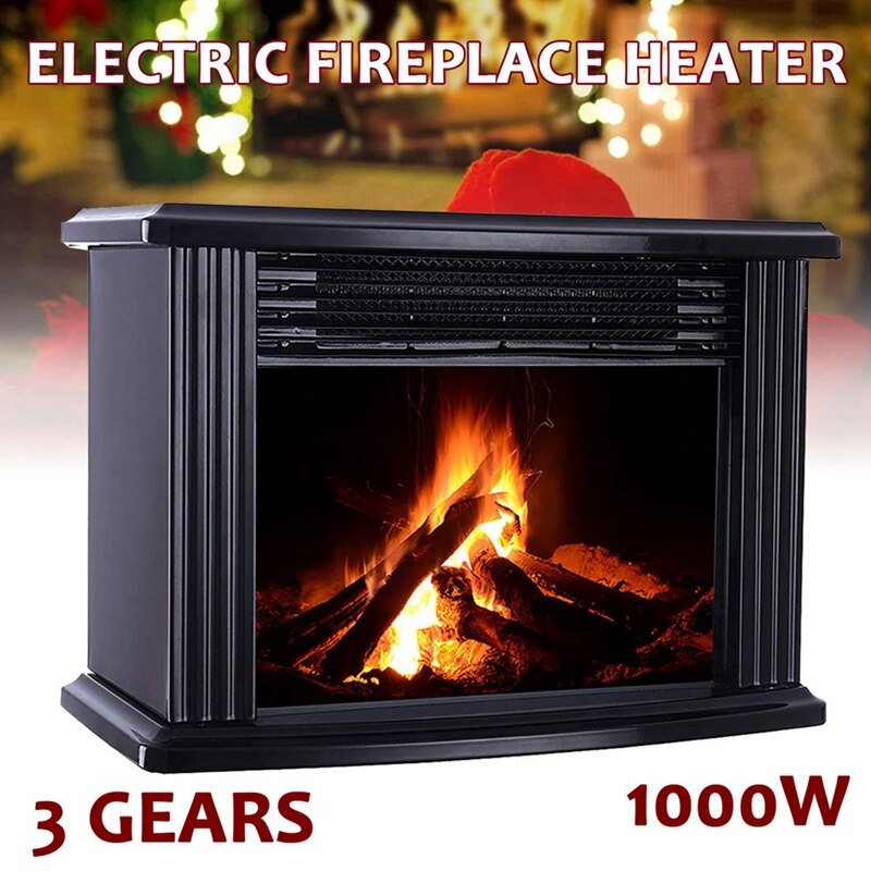 1000W Electric Fireplace Heater With Remote Control Fireplace Electric Flame Decoration Portable Space Heater
