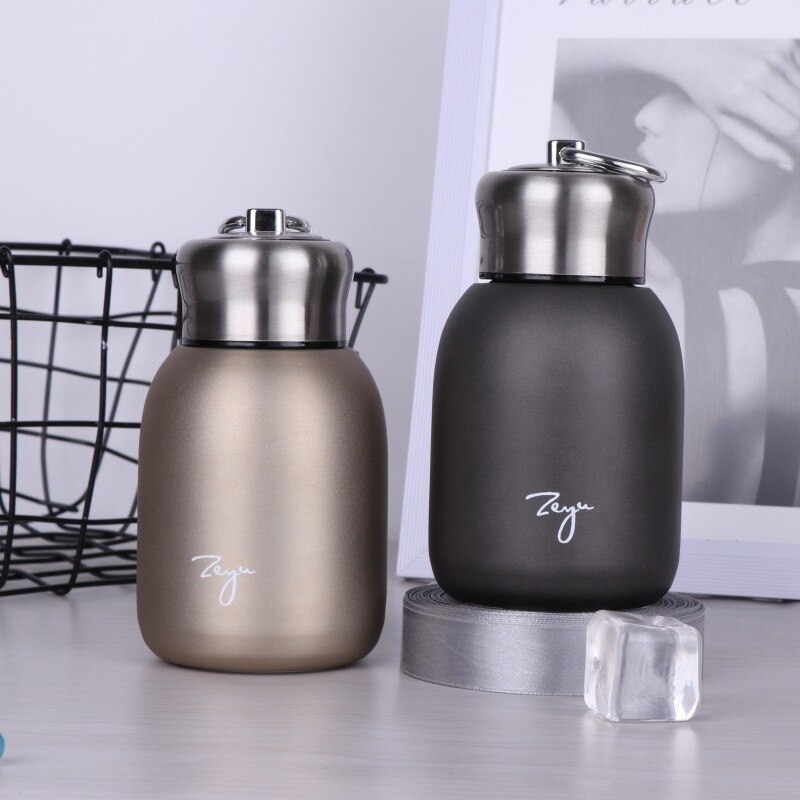 Termo portátil de 300ML con filtro, taza térmica de acero inoxidable, taza de café, botella de agua de viaje,