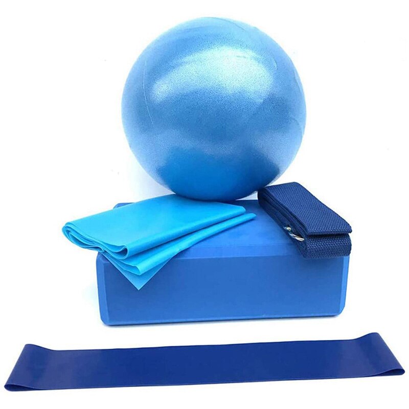 5 -teiliges set yoga-übungsgeräte für zuhause, yogaball, yogablock, stretch-latex-spannband, fitnessstudio-training, bodybuilding: L