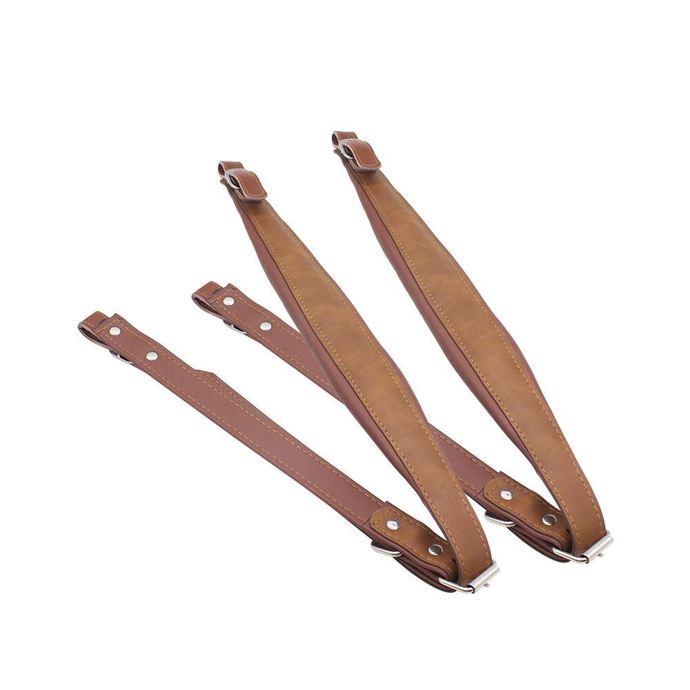 Bløde cmfortable læder harmonika stropper skulder armbælter sæt tilbehør: Brun