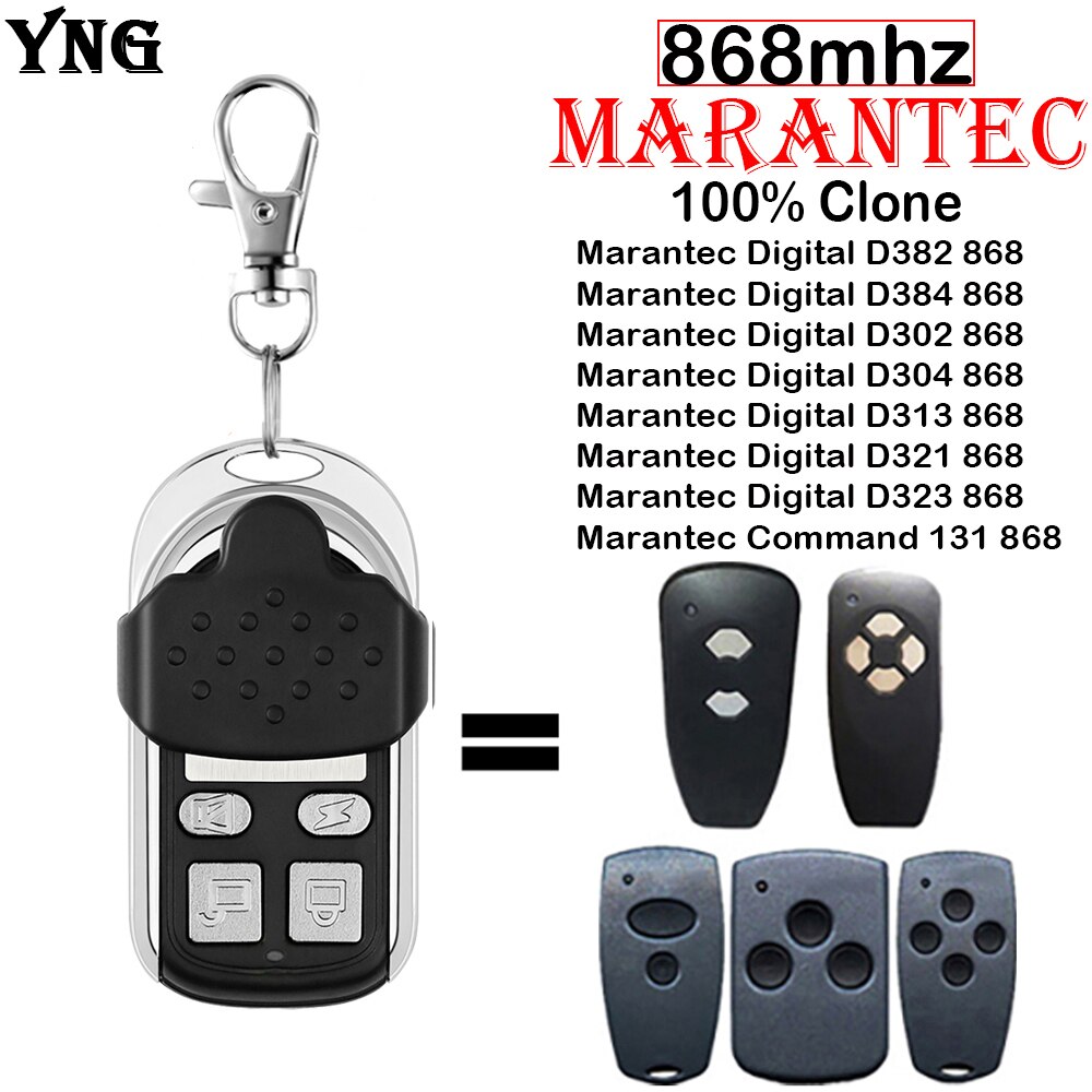 YNG Marantec 868mhz Garage Gate Remote Control For MARANTEC Digital 302 382 313 321 384 304 323 868 Electric Garage Door Opener