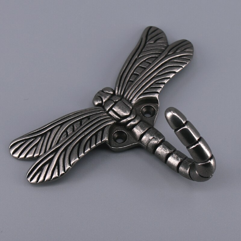 1x haczyk na ubrania wieszak, ozdobny wieszak na płaszcz ważki ścienny kreatywny wieszak ścienny: antyczny srebro