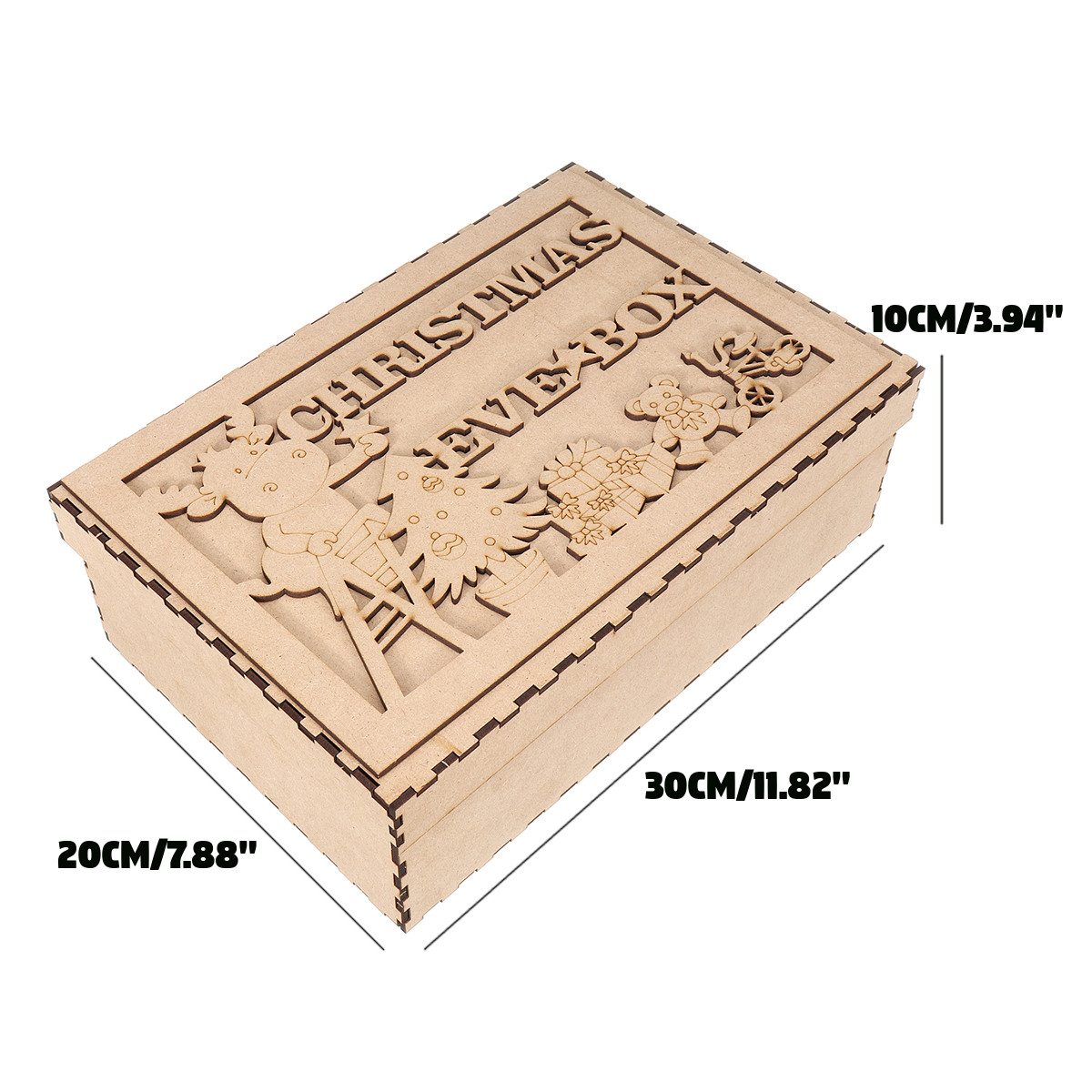 DIY Christmas Eve Festival Box Apples Presents Wooden Case Beautiful Santa Claus Snowflake Memory Elk Event &amp; Party Box