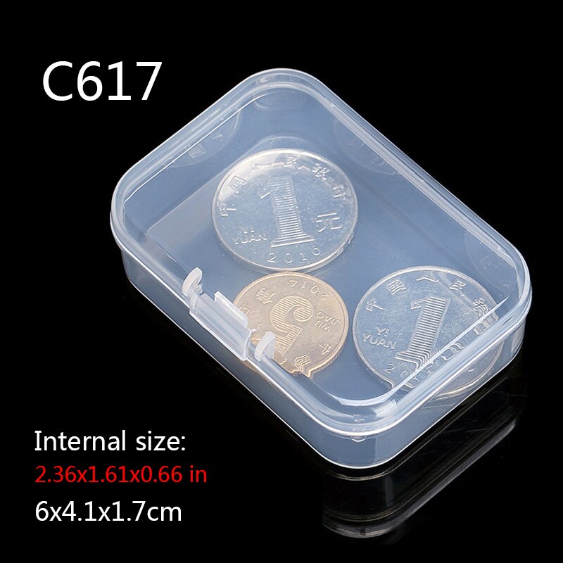 Mini Boxes Rectangle Clear Plastic Jewelry Storage Case Container Packaging Box for Earrings Rings Beads Collecting Small Items: c617