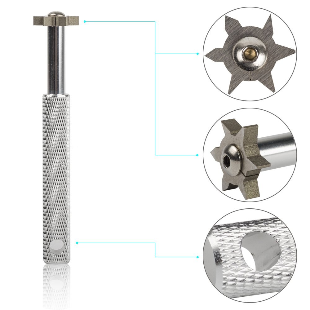 Golf Head Clean Have 6 Head Golf Groove Sharpener Different Cutting End Clean Quick Durable Stainless Steel Golf Ball Clean Tool: Silver