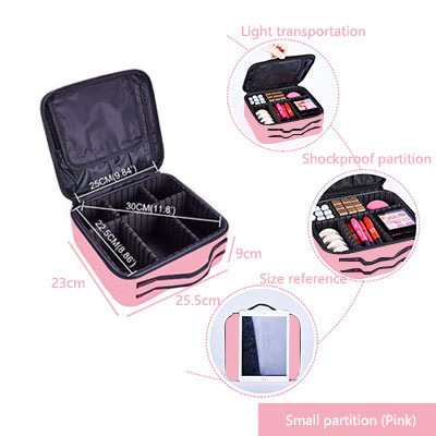 Estuche para brochas de Maquillaje, bolsas de Maquillaje, Maleta de Maquillaje completa, Maleta de tocador para mujer, Caja de almacenamiento de herramientas para uñas y cosméticos: Multicolor