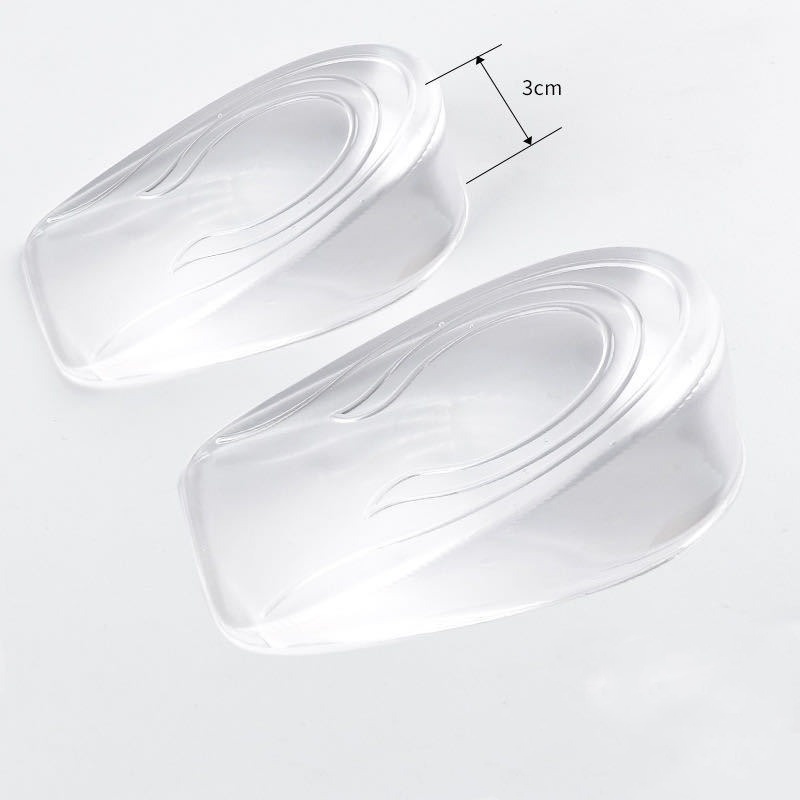 1 Paar unsichtbare Silikon-Einlegesohlen zur Erhöhung der Innenhöhe für Damen, weich, bequem, halbes Kissen, Stoßdämpfung, Schuh-Absätze: Licht Grün