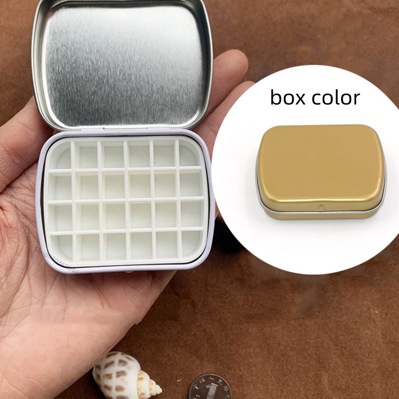 Mini caja de acuarela vacía, paleta de acuarelas portátil de 12/24 rejillas, pintura de viaje, boceto, caja hidratante, caja de pintura, suministros de arte