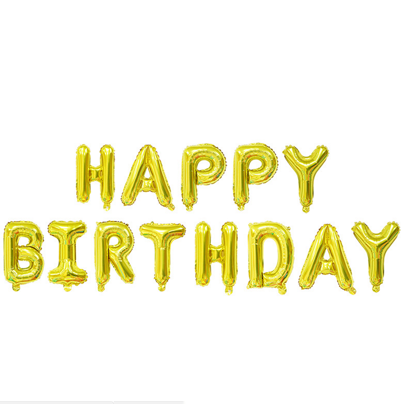 13Pcs/Set Happy Birthday Decoration Balloons Rose Gold Letter Foil Ballons Birthday Party Decorations Globos Balony Anniversaire: Gold