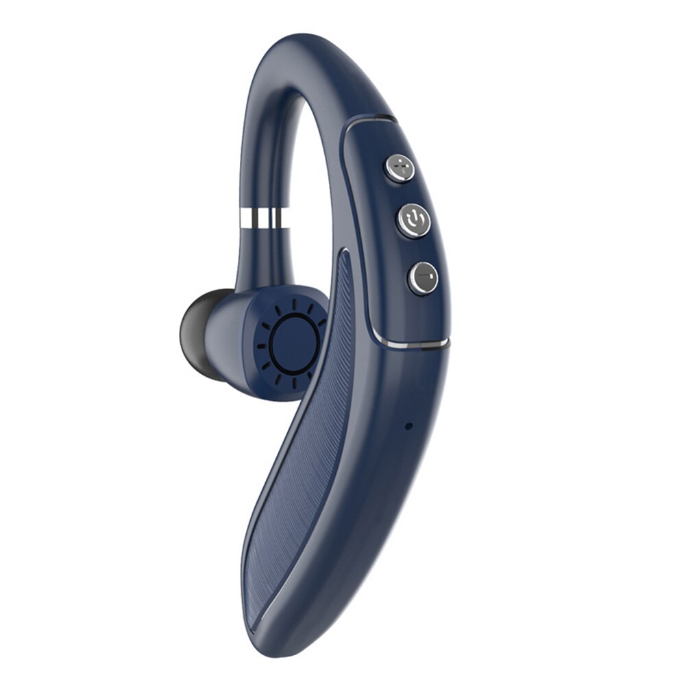 Bluetooth V5 Wireless Hands-Free Unilateral Hanging Ear Headset with Microphone Connect Two Devices Large-Capacity Battery: Blue