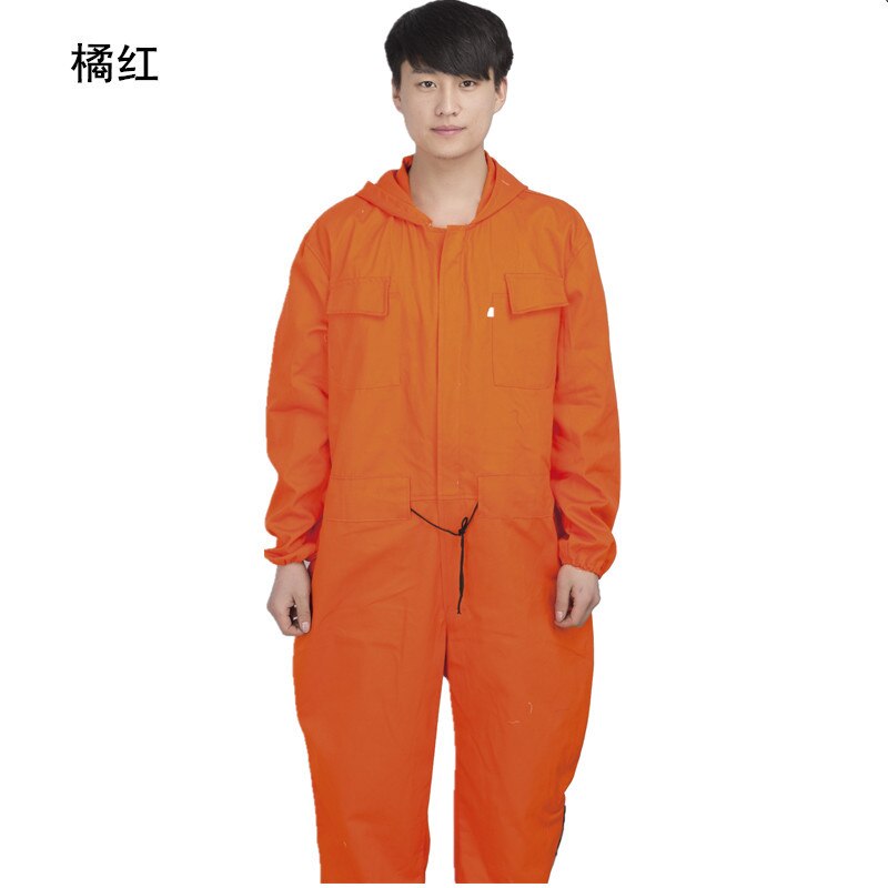 Dust-proof and Anti-fouling Protective Clothing for Men's Caps Mens Work Overall: orange / M(165)