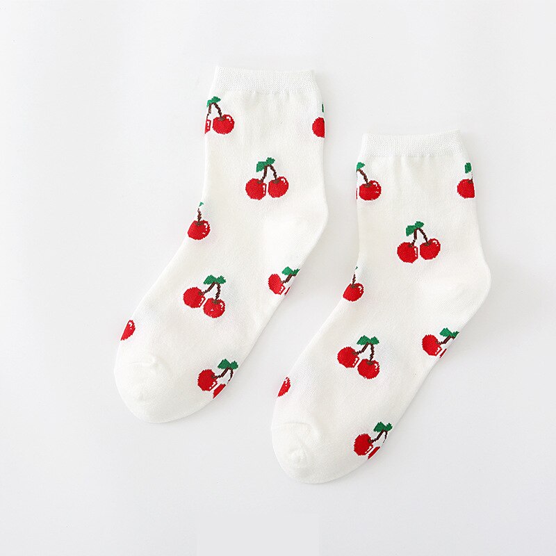 Zomer cartoon watermeloen wortel ei konijn strik pizza kers koekje vrouwen koreaanse versie van sokken straatsokken: 3