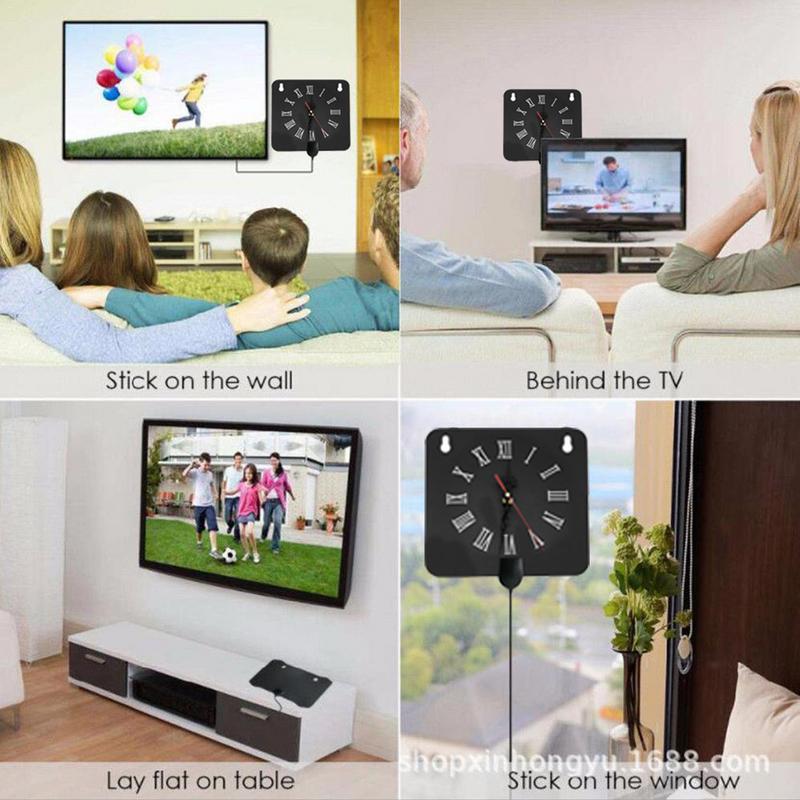 300 Miles Indoor Digital TV Antenna Alarm Clock Style With Signal Amplifier Booster HDTV Antenna