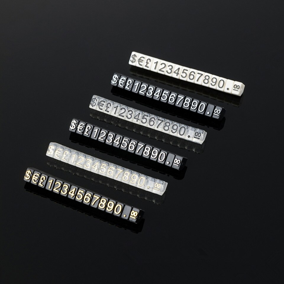 3*5mm justerbar pris kube tag til smykker pris display tæller stativ nummer brev dollar pris blok kit til detailbutik
