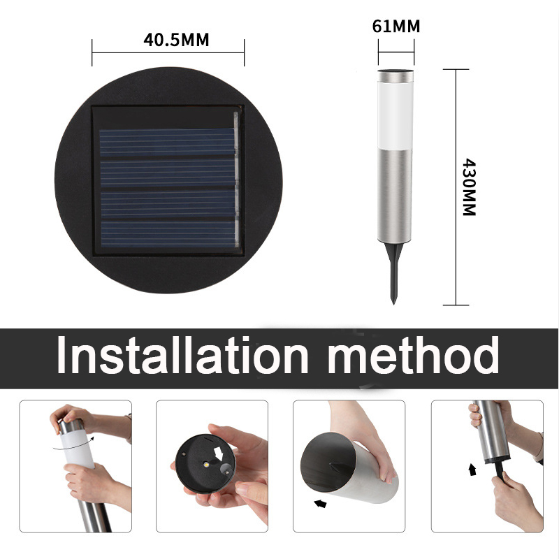 Le voie solaire de jardin allume l'éclairage extérieur de LED prise de terre borne lumineuse pour les cour de pelouse de voie de jardin de Patio
