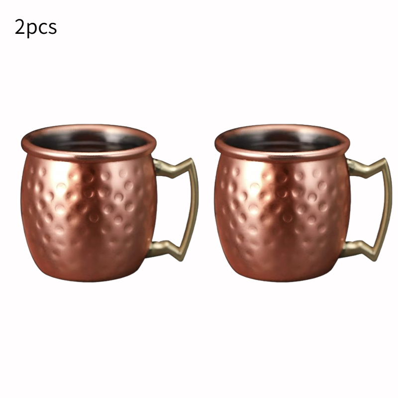 1/2/4 Stuks 2Oz Mini Moskou Muilezel Mok Roestvrijstalen Mokken Gehamerd Verkoperde Bierbeker Mok Bar Drinkwaren Accessoires: Blauw
