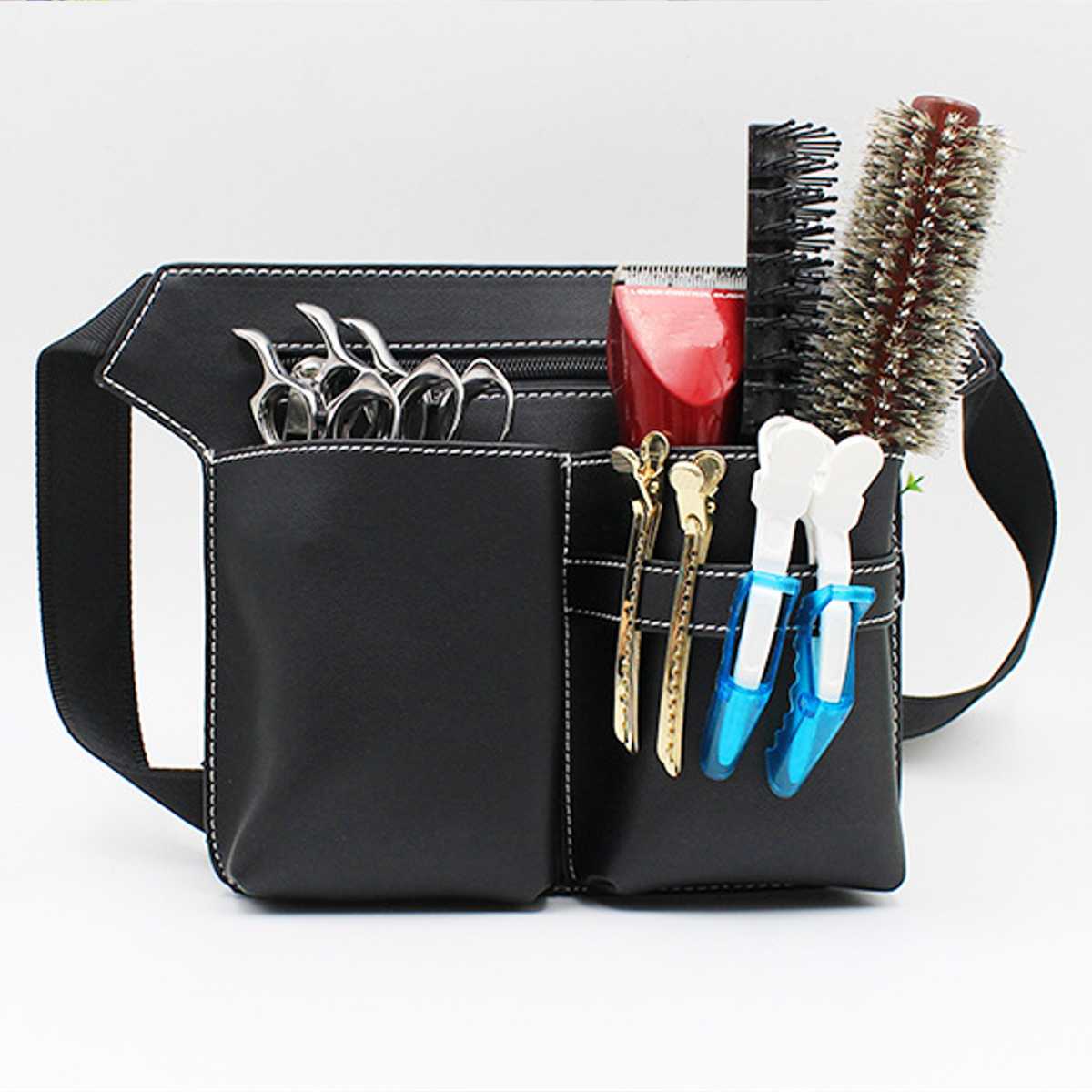 Hair Scissor Bag Clips Comb Case Hairdressing Barber Hair Scissor Holster Pouch Holder tool Salon Waist pack Belt PU Leather Bag