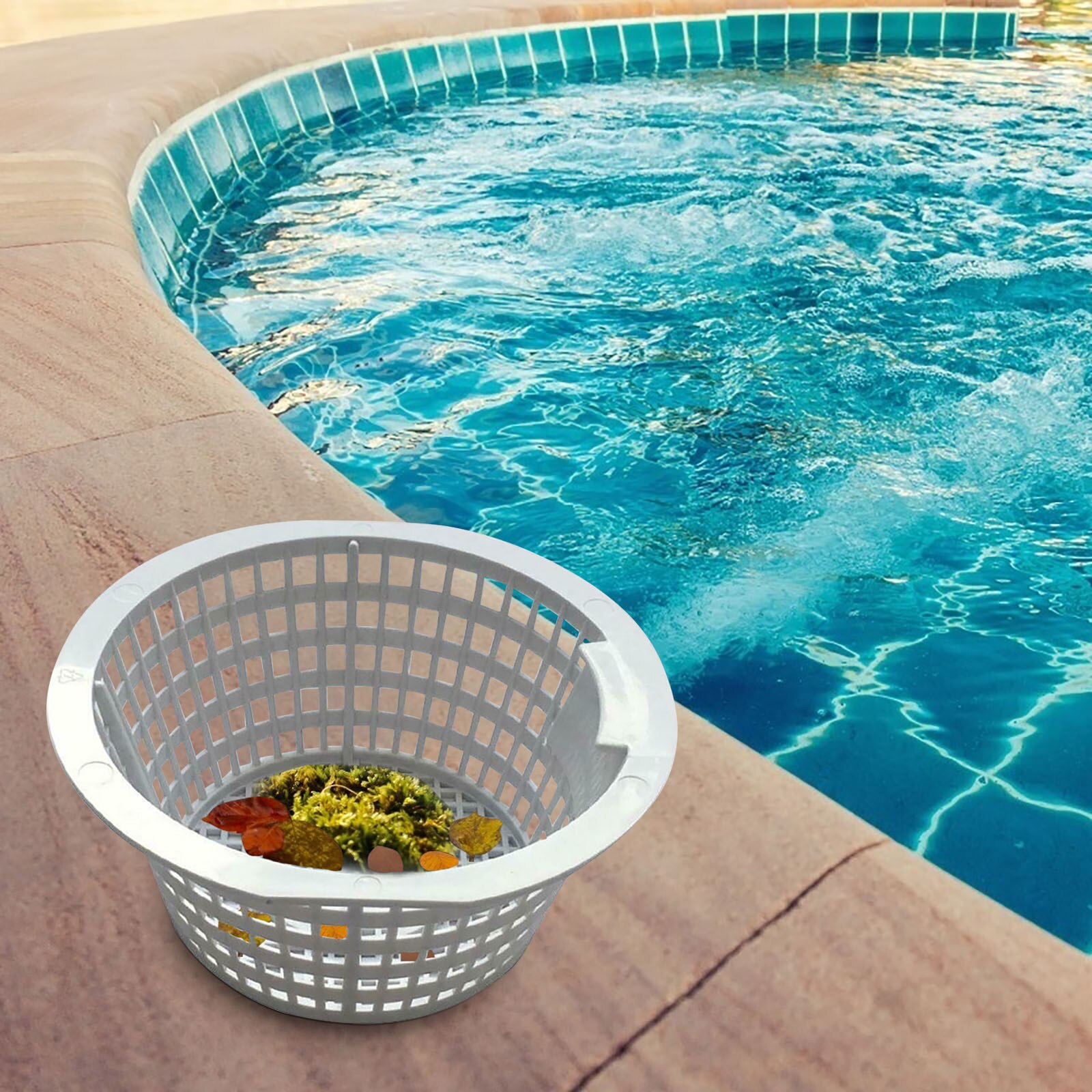 25# Durable Pool Skimmer Pool Skimmer Basket Pool Skimmer Saver Pool Skimmer Basket Foldable Handle Practical Skimmer Filter