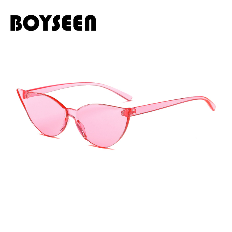 Boyseen retro randloze cat eye zonnebril dames merk 90s trendy kleine groene oranje cat eye zonnebrillen  a003