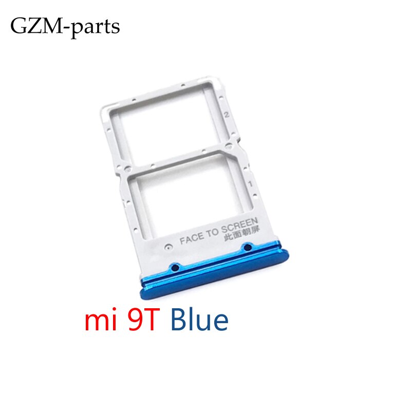 Voor Xiaomi Redmi K20 K20 Pro Mi 9T Sim Card Tray Slot Houder Voor Xiaomi Mi 10 Mi10 Pro Lite: Mi 9T blue