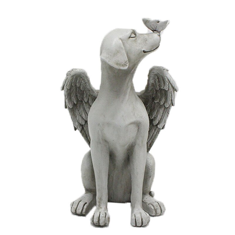 Pet Gravestone Angel Dog Statue Pet Memorial Tombstone Garden Backyard Grave Marker Dog Memorial Stone Dog Remembrance Keepsake