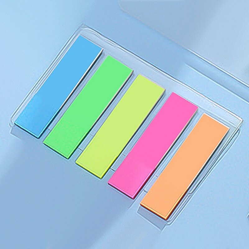 Color Fluorescence Sticky Notes Set Memo Pad Bookmarks Banners Transparent Sticky Notes School Office Stationery: PURPLE